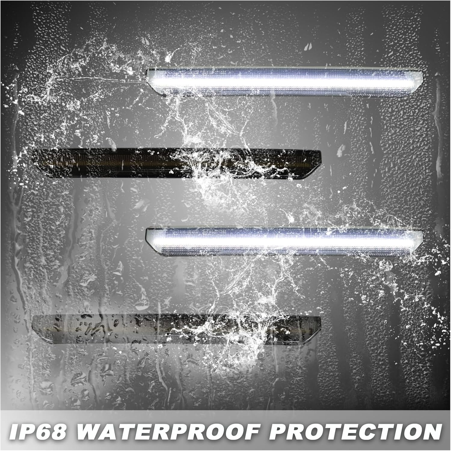 Smoked LED Side Marker Lights for 2020-2025 GMC Sierra 2500HD/3500HD - 4pc Kit White Front & Red Turn Signals | Plug & Play OEM Replacement (WHITE)