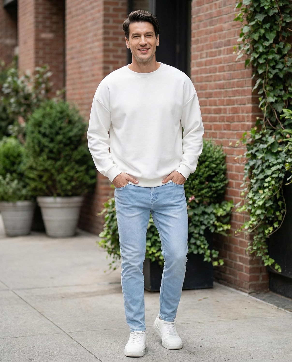 Boncun Men's Slim Fit Stretch Jeans - Classic Black Denim Pants with Comfort Flex Fabric - Image 2