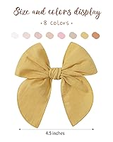 Vista 31 de doboi 20 PCS Lazos Fable de 4.5 Pulgadas Pinzas para el Cabello para Bebés y Niñas Lazos de Algodón y Lino para Niñas Accesorios para el Cabello