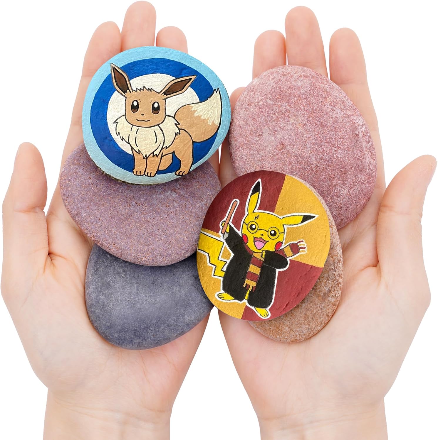 60 Large 2.05-3.15" Flat Rocks for Painting, Smooth River Rocks Painting Supplies for Kindness Stones, Arts and Crafts, Decoration