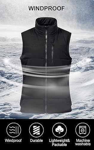 Miniatura 3 de Chrisuno Chalecos de invierno para mujer, ligeros, acolchados, chaleco utilitario