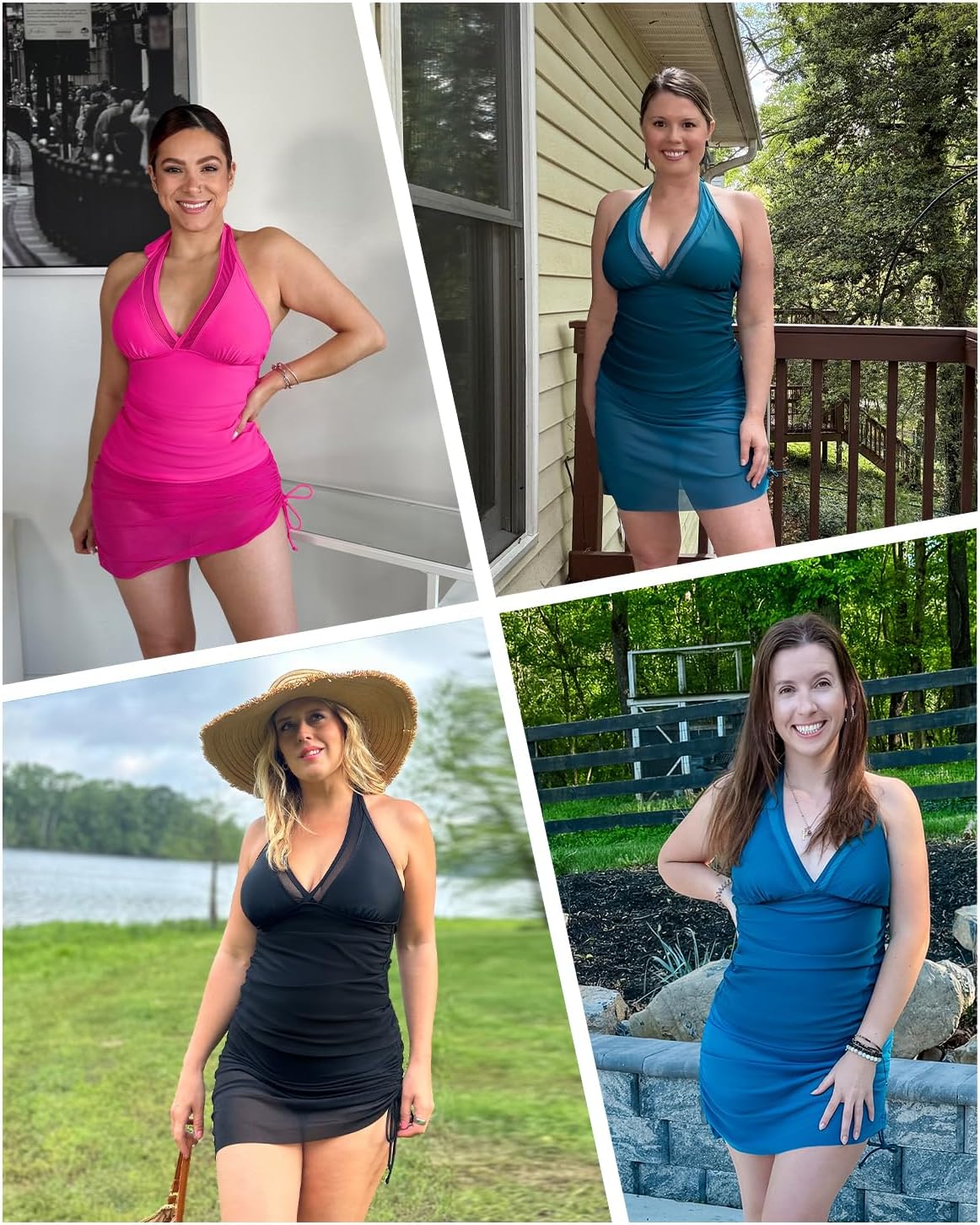 Tankini Bathing Suit for Women - Two Piece Swimsuit with Skirt Tummy Control Swimwear Halter Mesh Swim Dress 2025 - Image 6