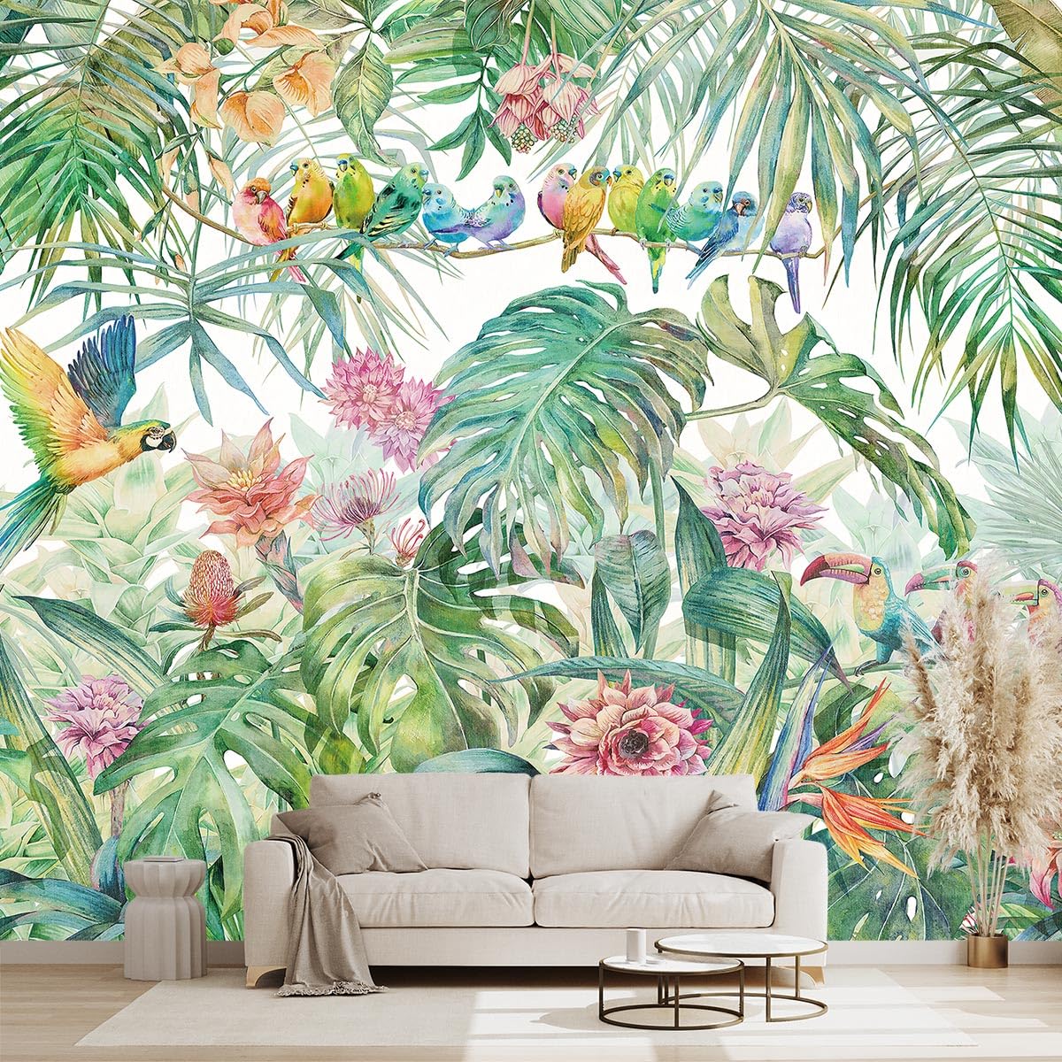 Plantes et oiseaux M poster mural nature et faune sauvage format M