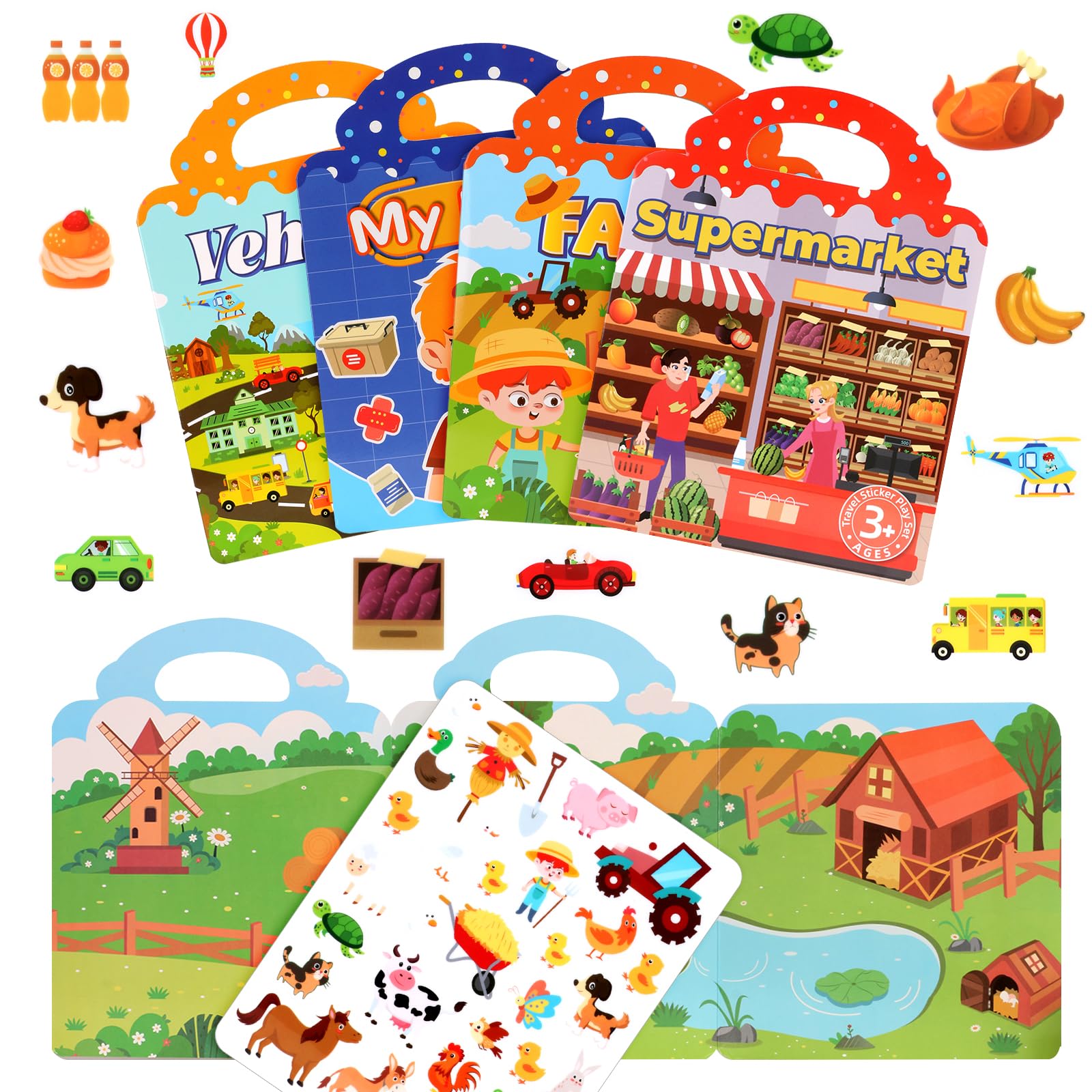 4 Pack Reusable Sticker Book