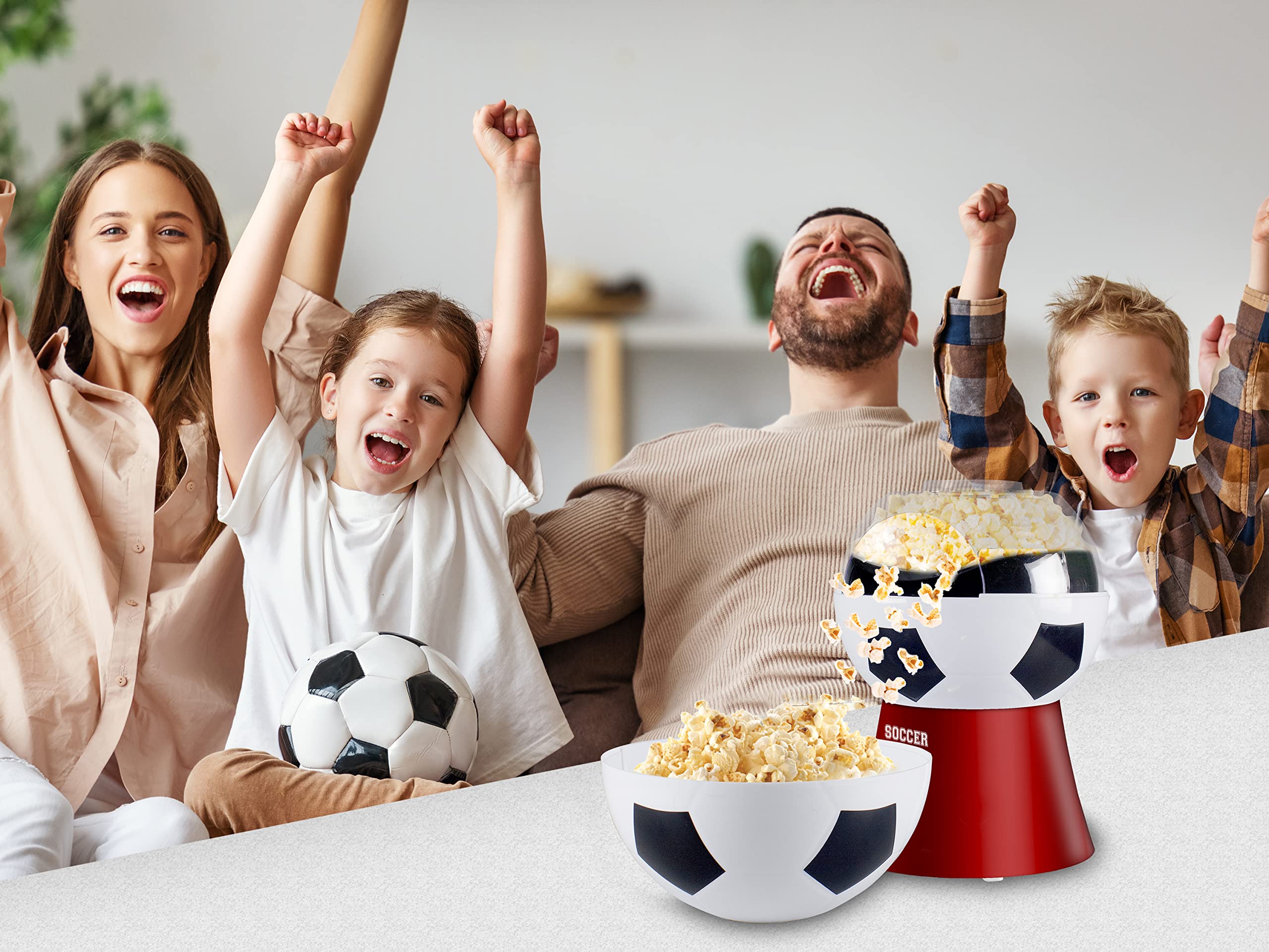 BEPER P101CUD051 Maszyna do popcornu Football Edition - beztłuszczowa maszyna do popcornu w 3 minuty