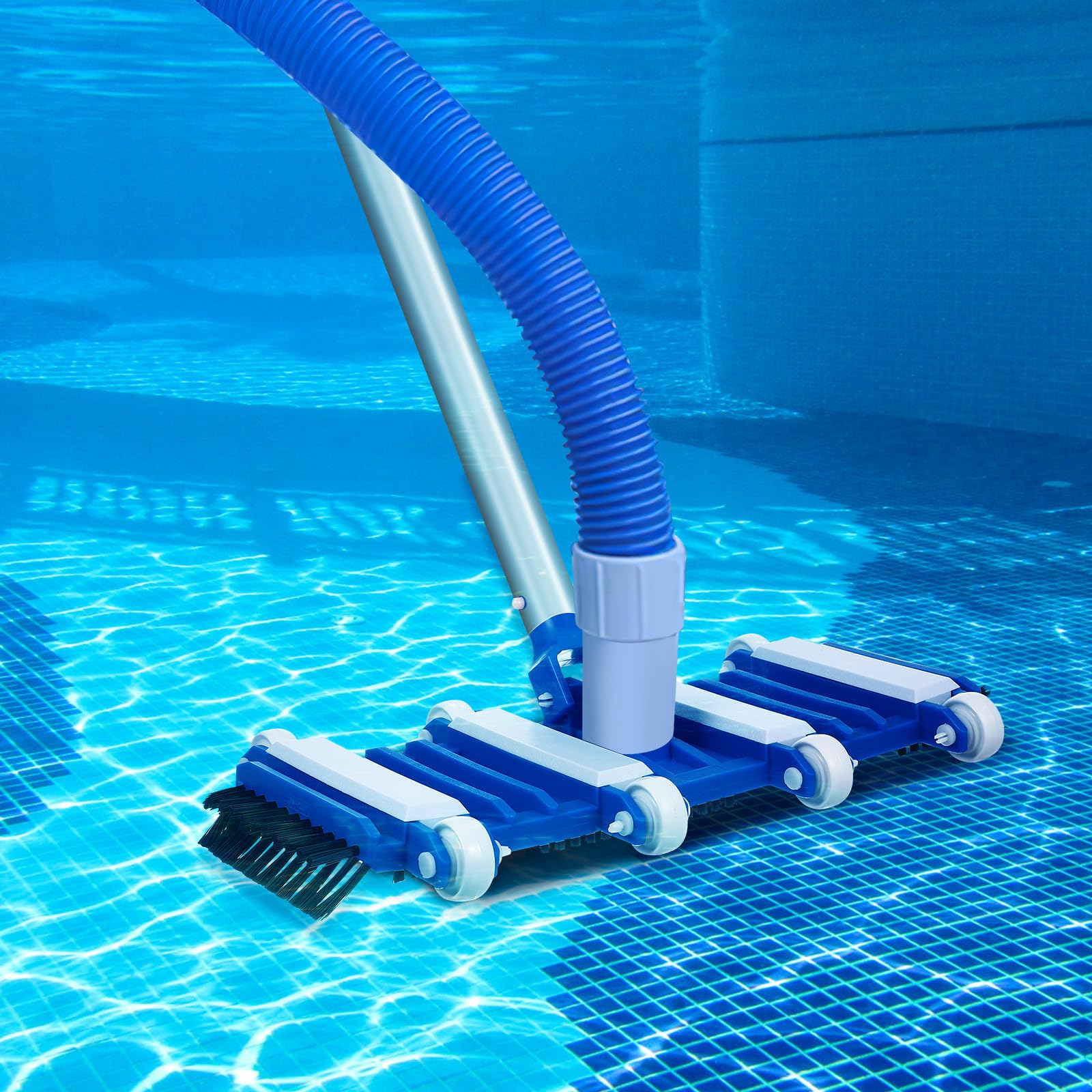 Alasum Cabezal Aspiradora Piscina 14 Pulgadas PP Plástico Cepillo Azul
