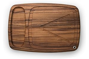 Acacia Ironwood Gourmet Kansas City Carving Board with Deep Juice Well (22"...