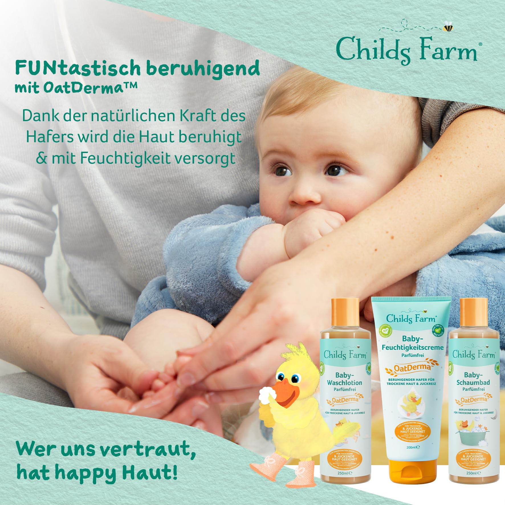Childs Farm Oatderma pianka do kąpieli dla niemowląt, 250 ml, bez perfum, kojąca kąpiel piankowa, do wrażliwej lub skłonnej do egzemy skóry niemowląt i dzieci. Również dla noworodków.