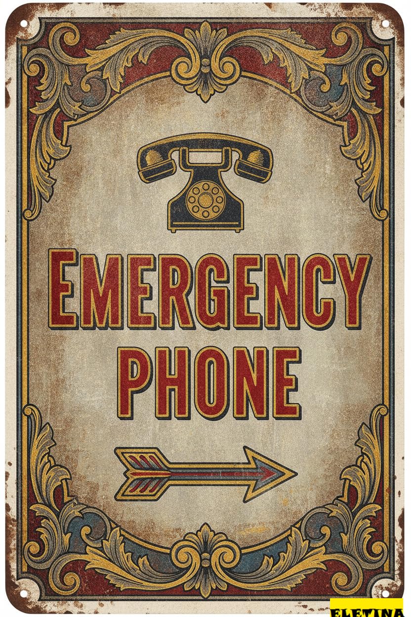 Personalized Sign for Man Cave Warning Emergency Phone Metal Tin Caution Warning Beware Aluminum Metal S Driveway Road Street Parking Lot 8x12in Metal Quality Private Property Decorative