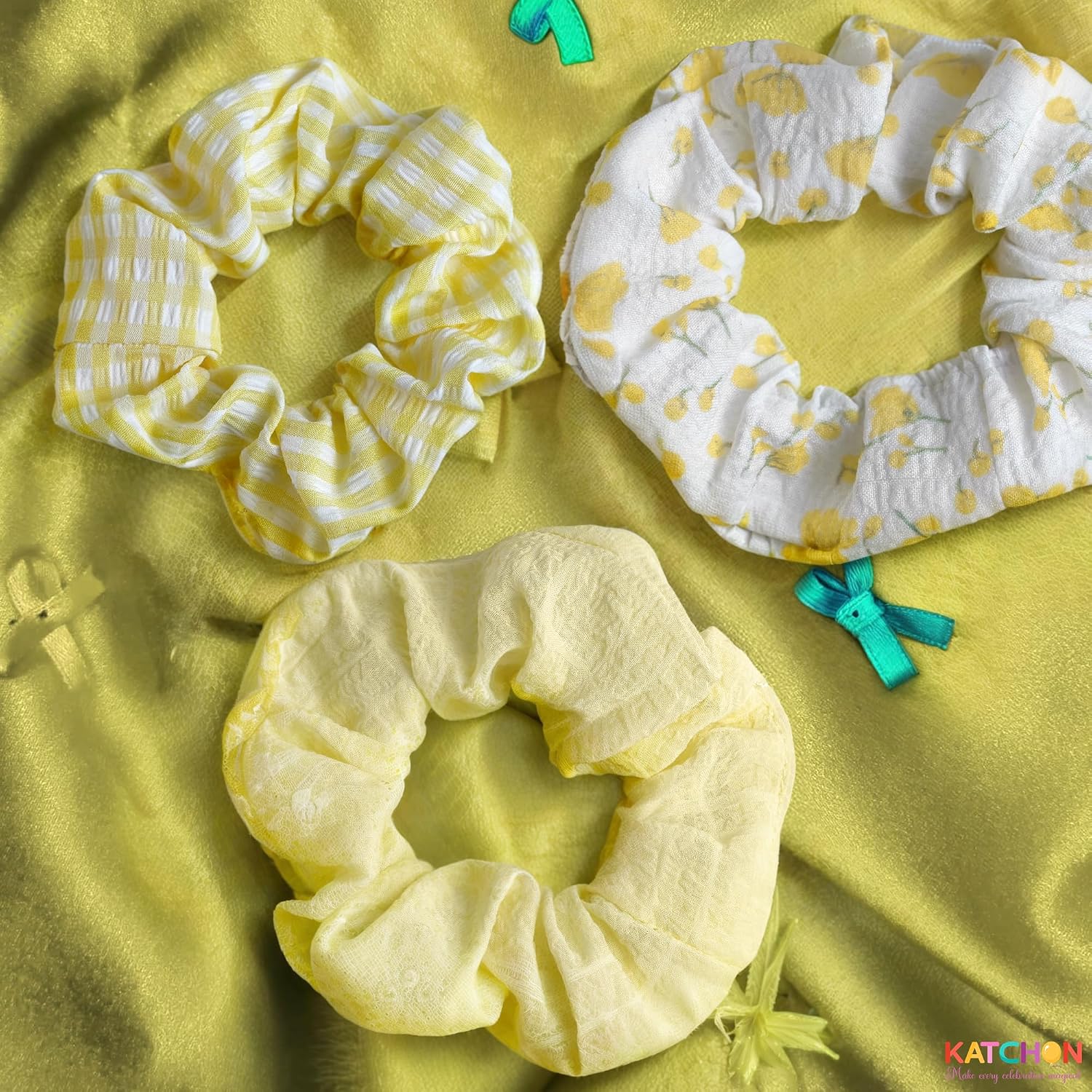 KatchOn, Multicolor Satin Hair Scrunchies - Pack of 12 | Hair Scrunchies Bulk, Spa Party Favors, Pinata Stuffers Hair Accessories for Women, Girls Sleepover Party, Birthday Gift for Girlfriend, Sister