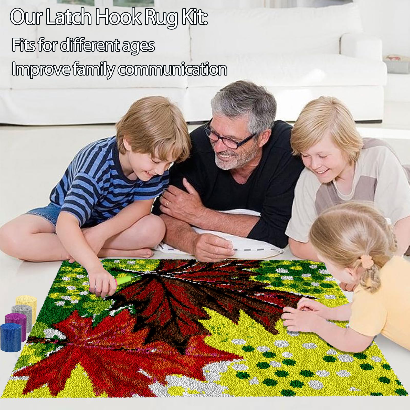 69 x 102 cm zestaw dywaników z haczykami zestawy dywaników zestaw do haftu krzyżykowego dla dorosłych zestawy dywaników z haczykiem zatrzaskowym, zatrzask dywan do robienia gobelinów 3D gobelin