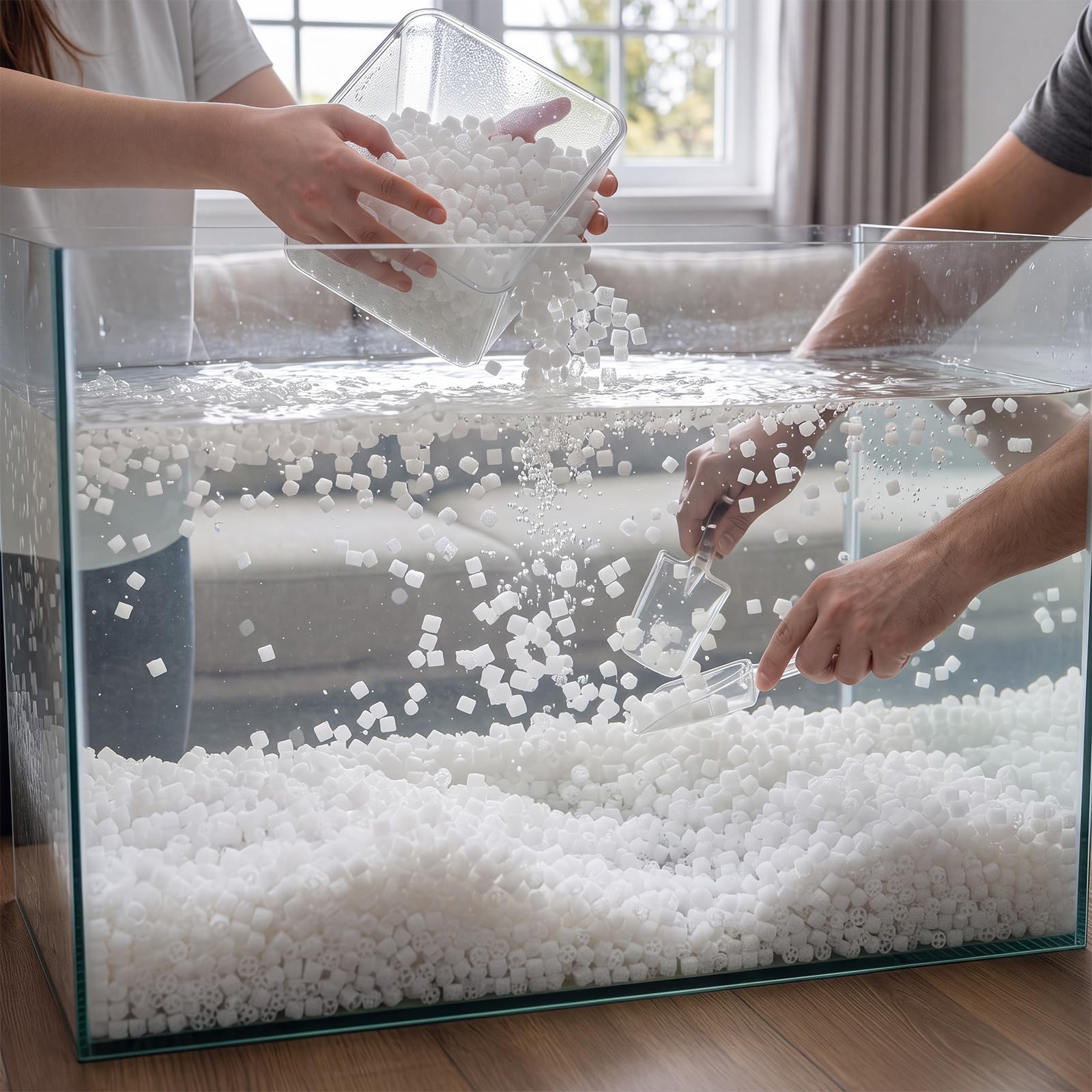 K2, filtro per acquario, reattore biofilm, reattore di ricambio in plastica, materiale biologico, per acquaponica, acquacoltura, idroponica, stagni e acquari, 2 kg