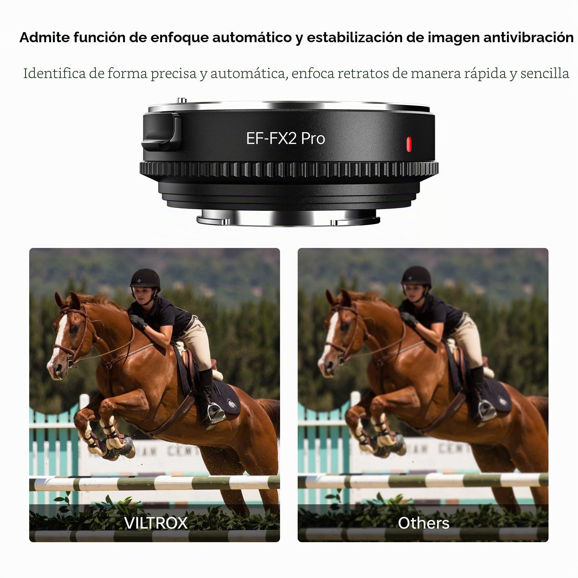 VILTROX EF-FX2 Pro Adaptador de Objetivo de Enfoque Automático 0.71x, Reductor Focal Aumentador de Velocidad Compatible con Canon EF Mount Objetivo a cámara Fuji X-Mount X-T3 X-T2 X-T20 X-T10
