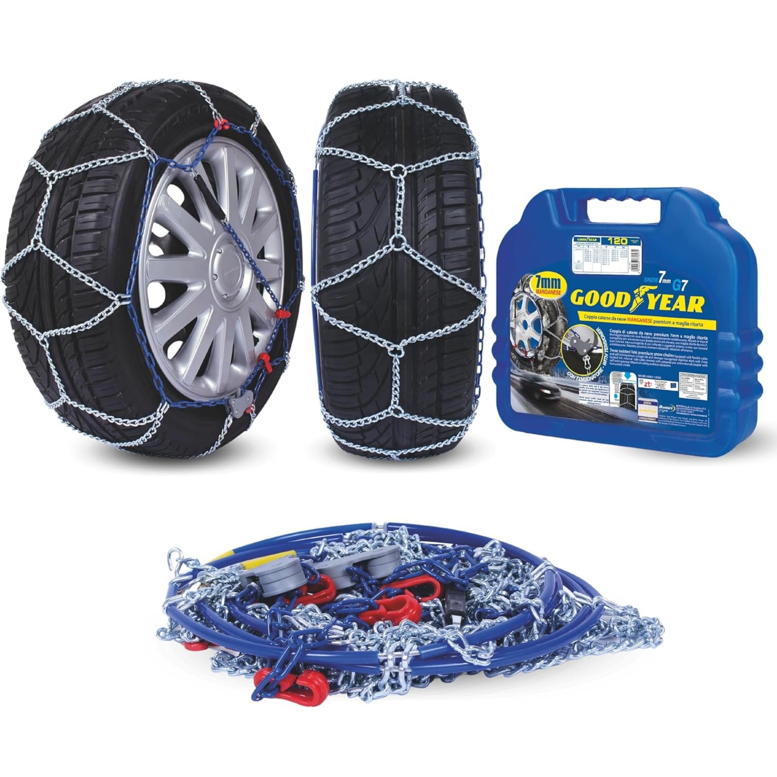 Goodyear 77957 "G7" Chaines a neige 7 mm pour voiture, Taille 120, Première qualité, Homologation TUV et ÖNORM