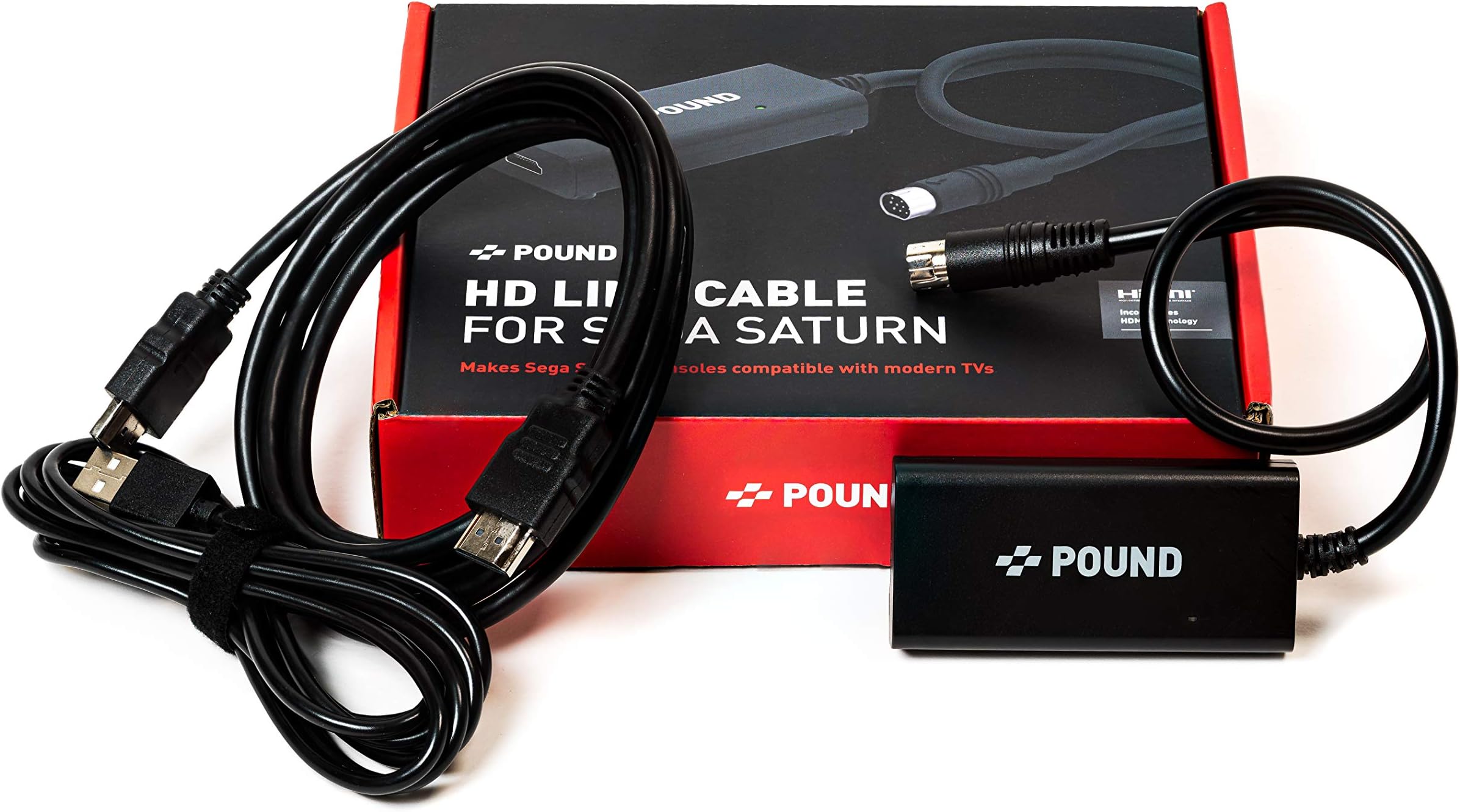 HDMI HD Link Cable for Sega Saturn - HDMI Cable with Native RGB Picture Quality, 720p Resolution, Plus Micro USB Cable for Boosted Power