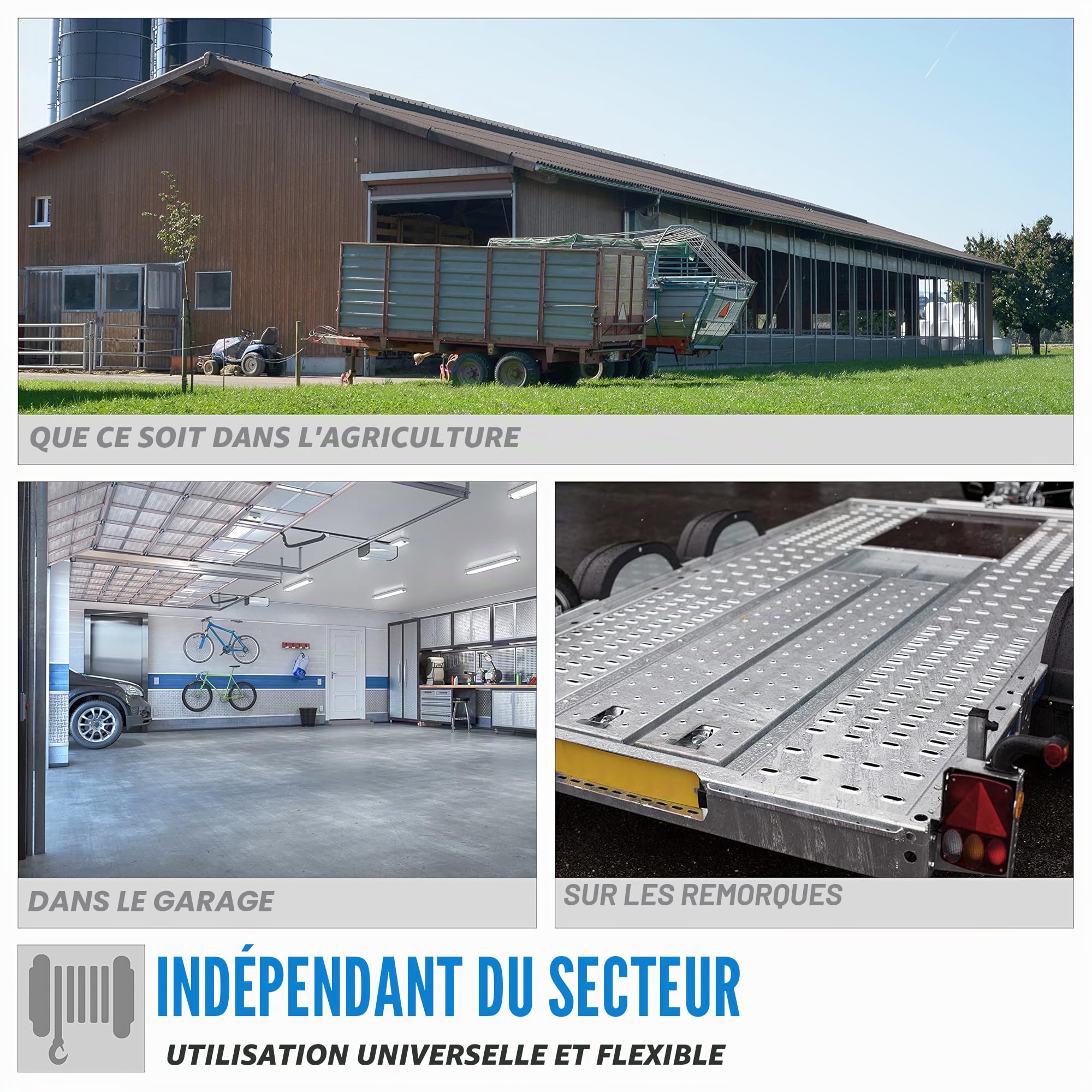 Güde 55125 360 kg 10 m treuil portable, Noir