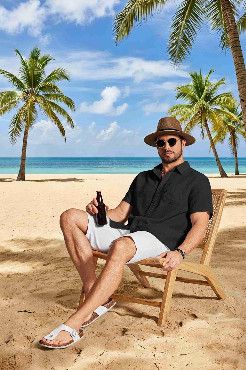 COOFANDY Men's Button Down Shirts Short Sleeve Casual Shirt Summer Beach Textured Shirts - Image 4