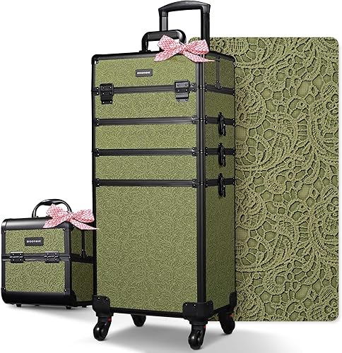 Vista 90 de BYOOTIQUE Cosmetology - Estuche rodante para almacenamiento de uñas, carrito de almacenamiento para maquillaje, maleta de peluquería de viaje