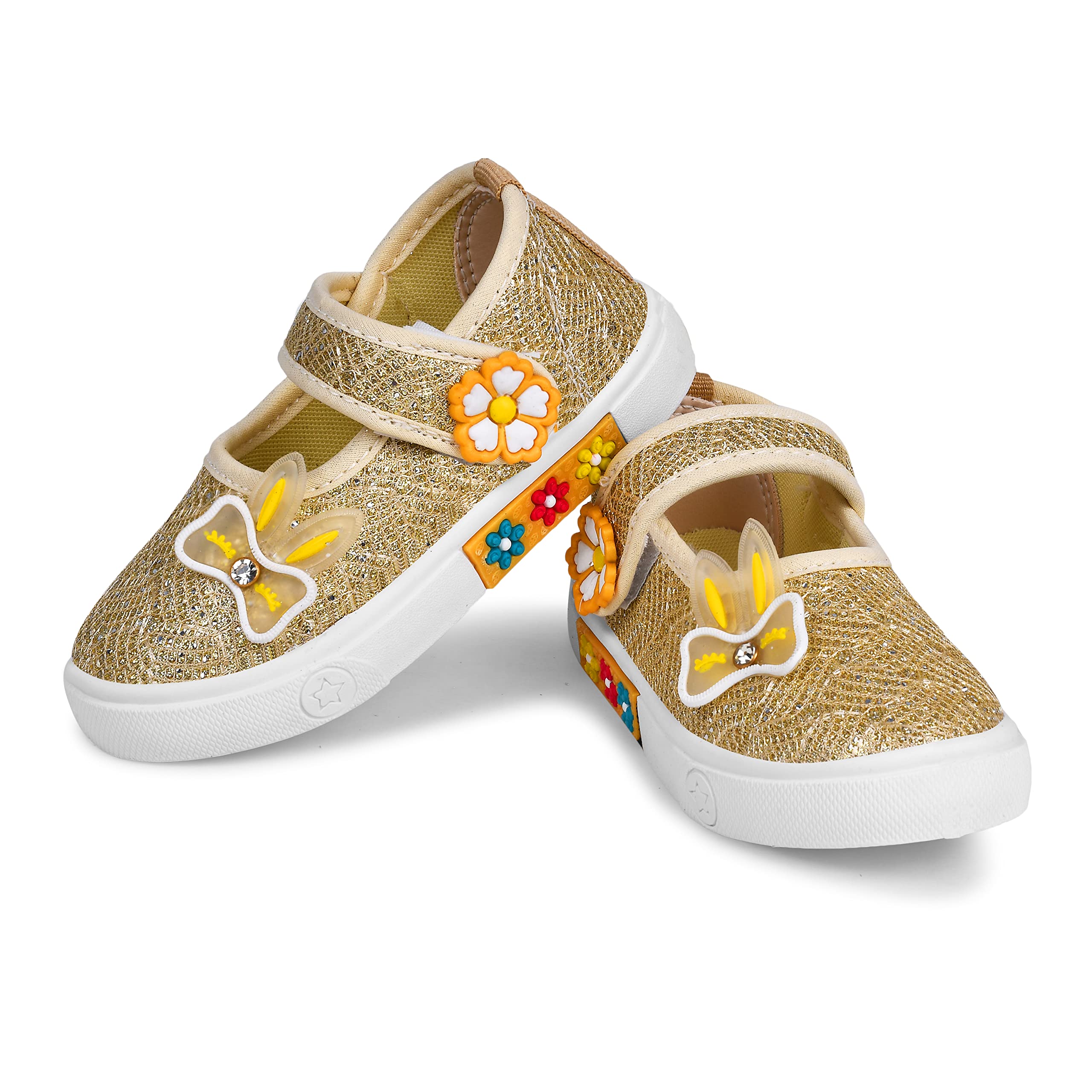 KATS SHOES Lace Shoe Kids Sneakers for Boys & Girls I Toddler Lightweight & Breathable Unisex-Child Little Kid Fashionable Casual Shoes Flower Printed Toddlers Lace-up Sneaker for Party Golden (B0BHLFY7NX) Amazon Price History, Amazon Price Tracker