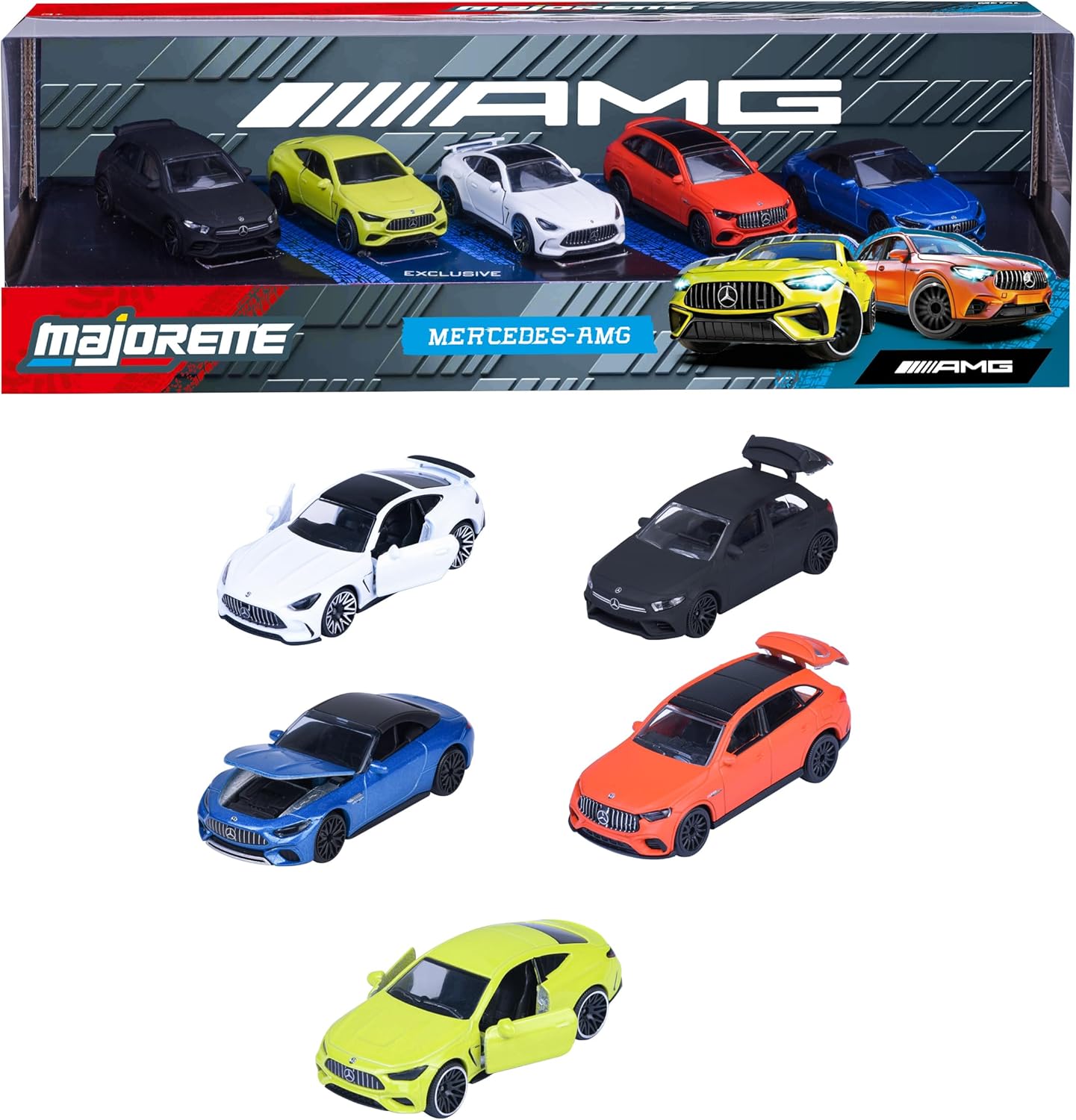 Mercedes-AMG 5 Pieces Giftpack die cast Collection Vehicles to Display and Play