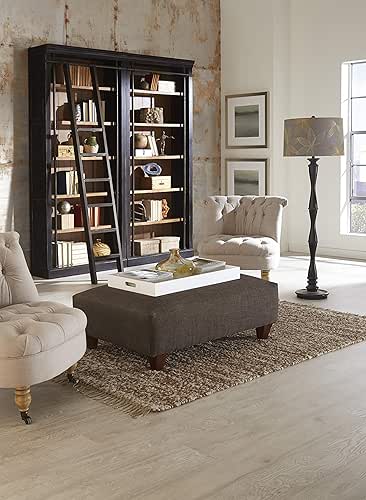 8' Tall Bookcase Wall with Ladder, Storage Organizer, Display Shelf