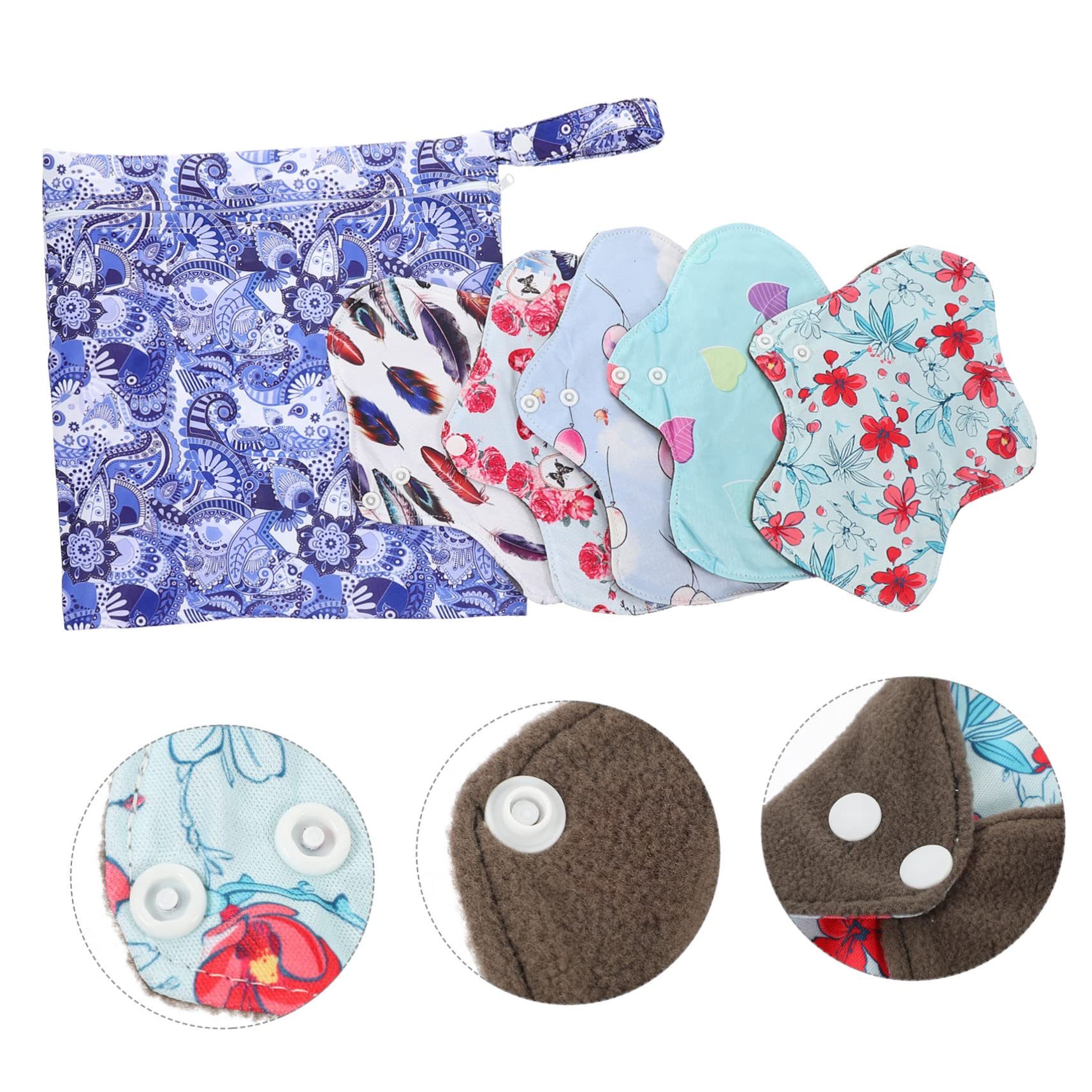 minkissy 3 Juegos Toalla De Tía Lavable Almohadillas De Tela Compresas Menstruales Femeninas Almohadilla De Copa Toallas Sanitarias Portátil Carbón De Bambú Bragas Mujer