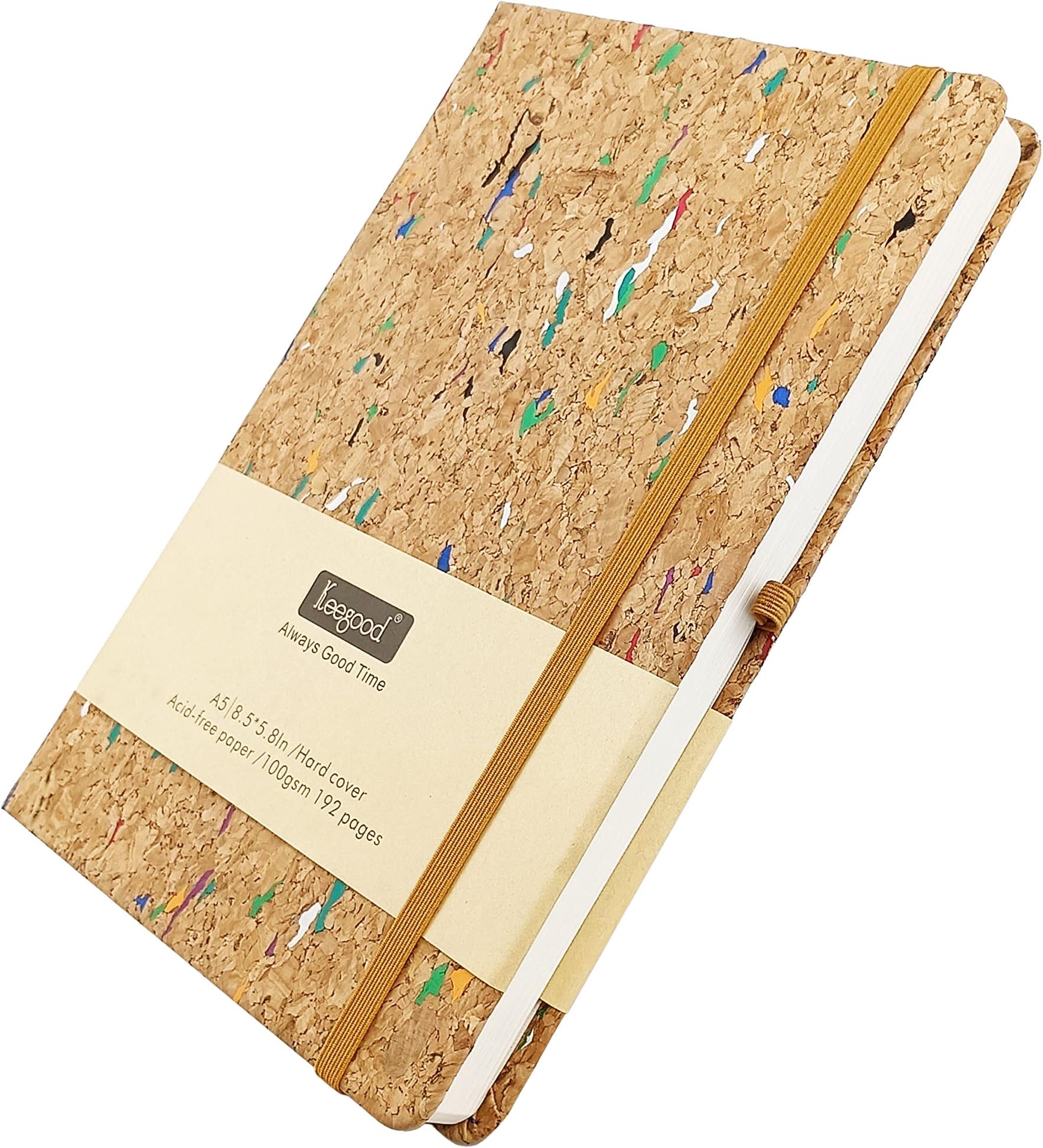 Lined Journal Notebook,Ruled Journals,192 Pages A5 8.5 x 5.8inches,100gsm Thick Paper,Hardcover Writing Notebooks with Pocket,Pen Loop Holder,Cork Journal for Student Gifts,Birthday Gifts