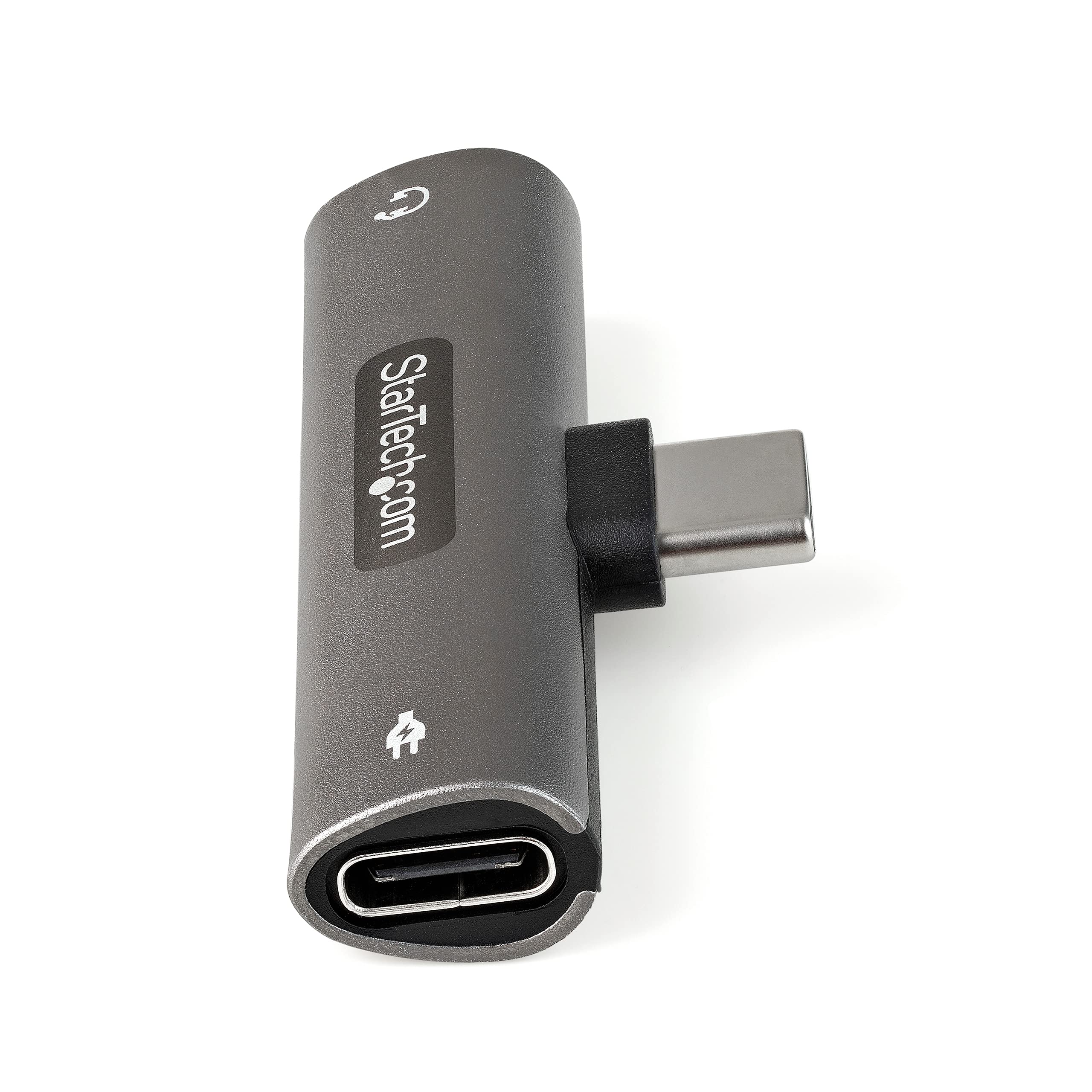 StarTech.com Adapter Audio i Ładowania USB-C z Gniazdem Słuchawkowym 3,5 mm TRRS i Ładowarką 60 W, Do Telefonu/Tabletu