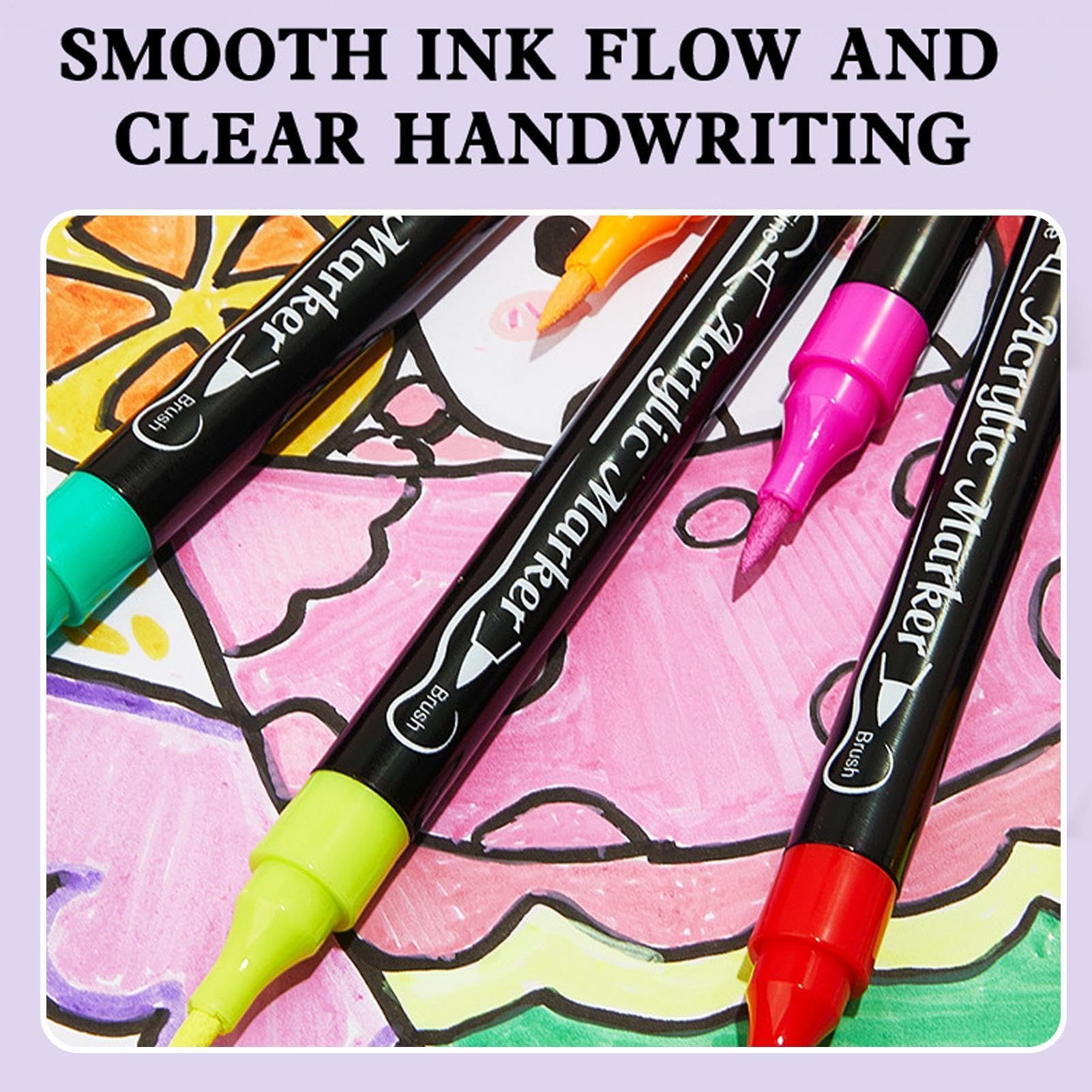 Markery Akrylowe 72 Kolory Flamastry do Malowania i Rysowania