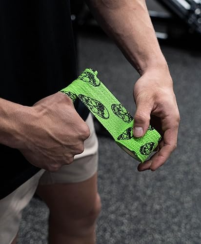 Miniatura 2 de Gymreapers Hook Grip Cinta de Levantamiento de Pesas (Paquete de 3) Cinta Adhesiva Premium para el Pulgar con Calavera para Protección de Dedos,