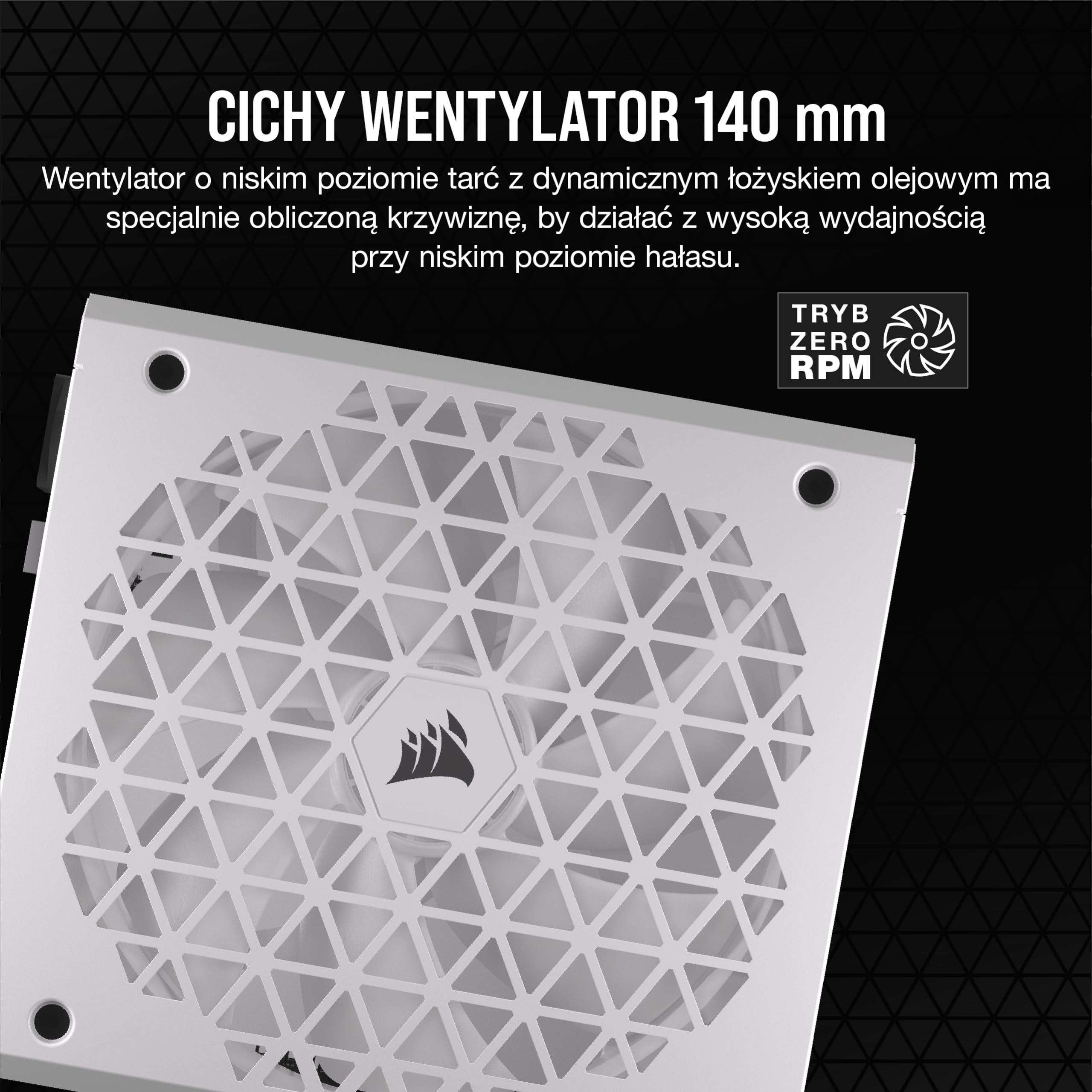 CORSAIR RM850x SHIFT Pełni Modułowy Zasilacz ATX - 80 PLUS Gold - ATX 3.1 - PCIe 5.1 - Zero RPM - Modułowy Interfejs Boczny - Biały