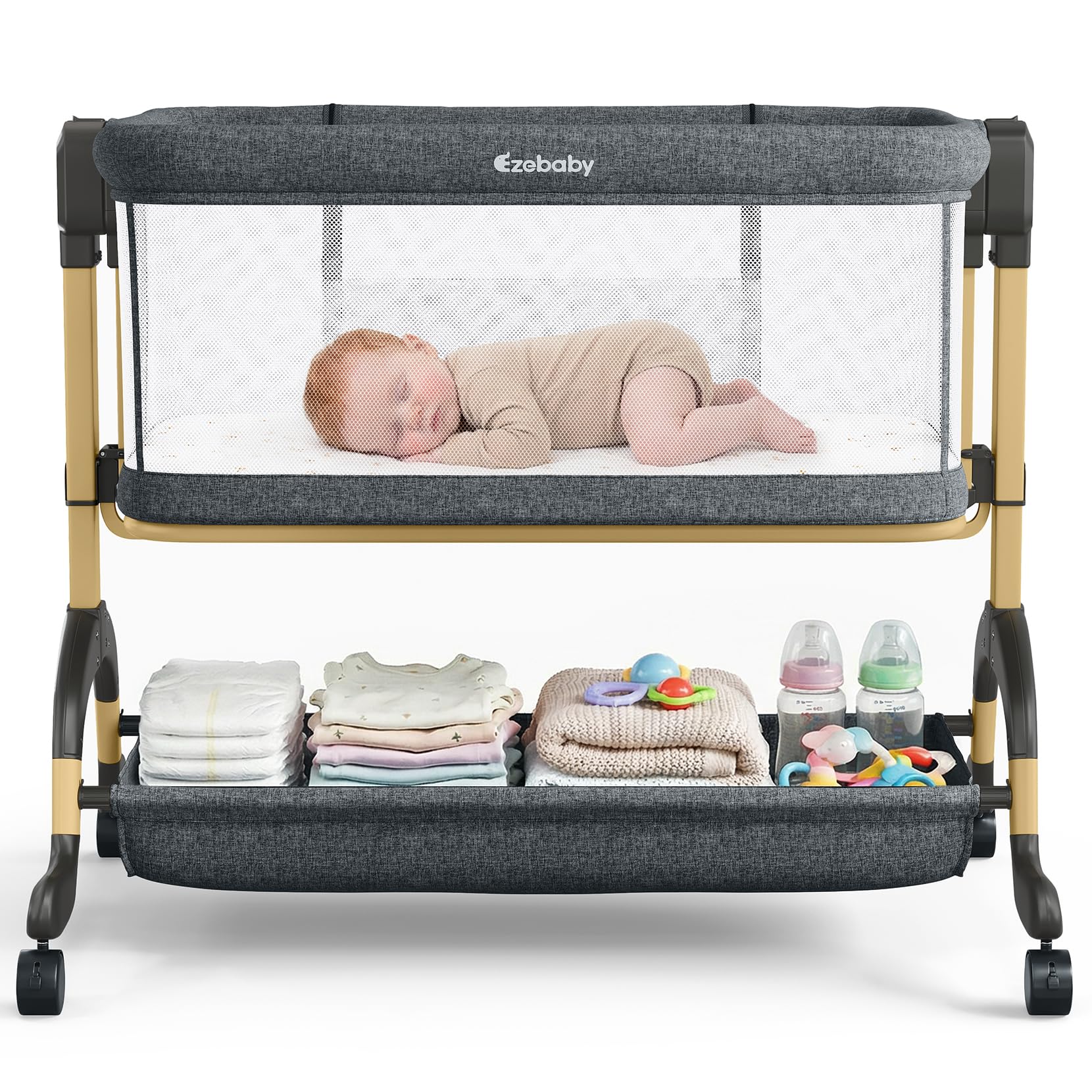 【送料込】ezebaby ベッドサイドベッド Amazon.com: Ezebaby 3 in 1 Baby Bassinet Bedside Sleeper, Rocking