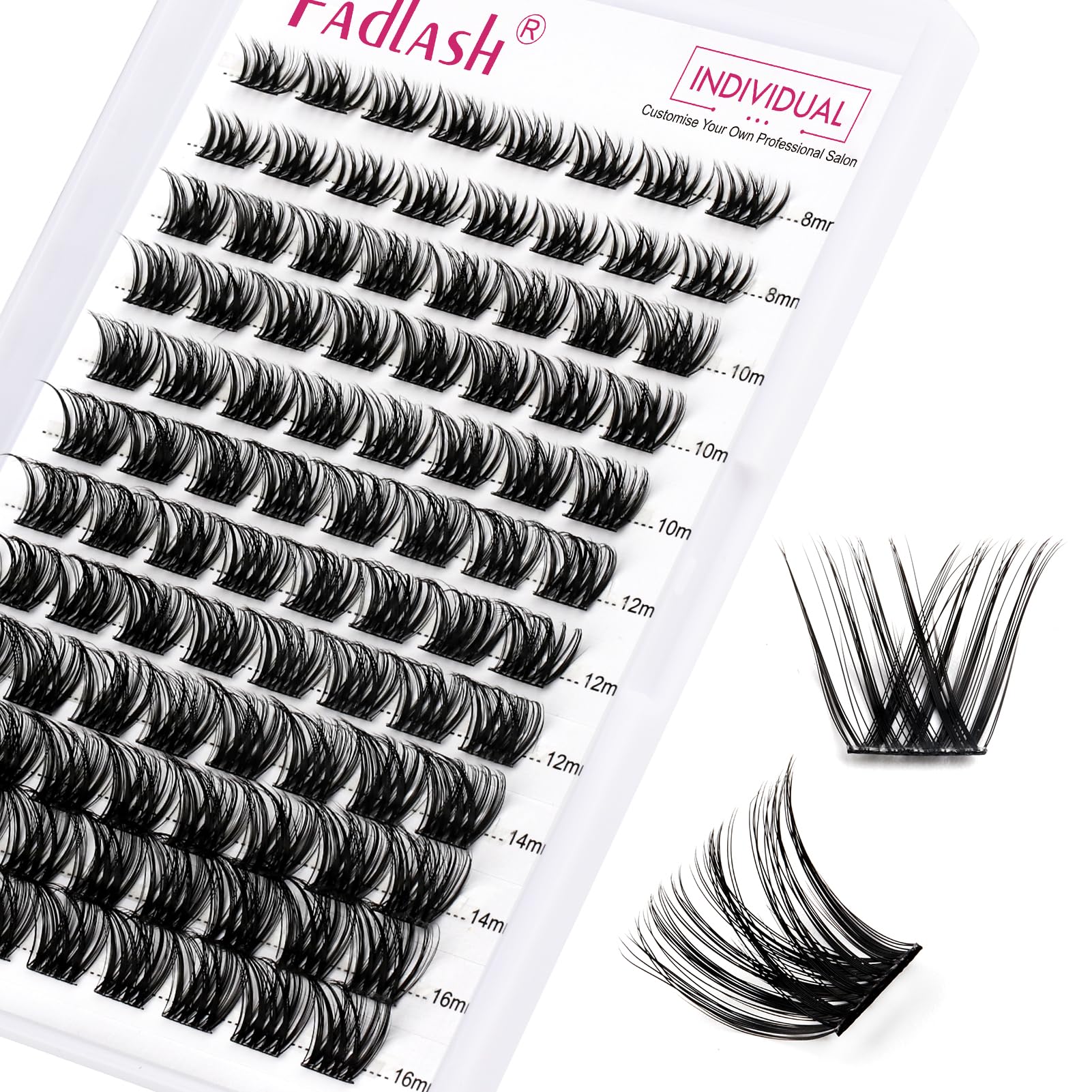 FADLASH Dikke Pluizige Individuele Wimpertrossen Natuurlijke DIY Wimper Extensions