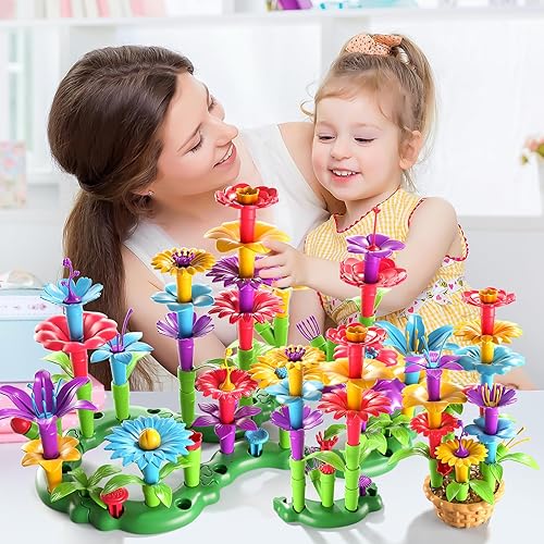 Miniatura 3 de Juguetes Garbo Star para niñas de 3, 4, 5, 6 años de edad, regalo de cumpleaños, juego de construcción de jardín de flores para niñas, niños