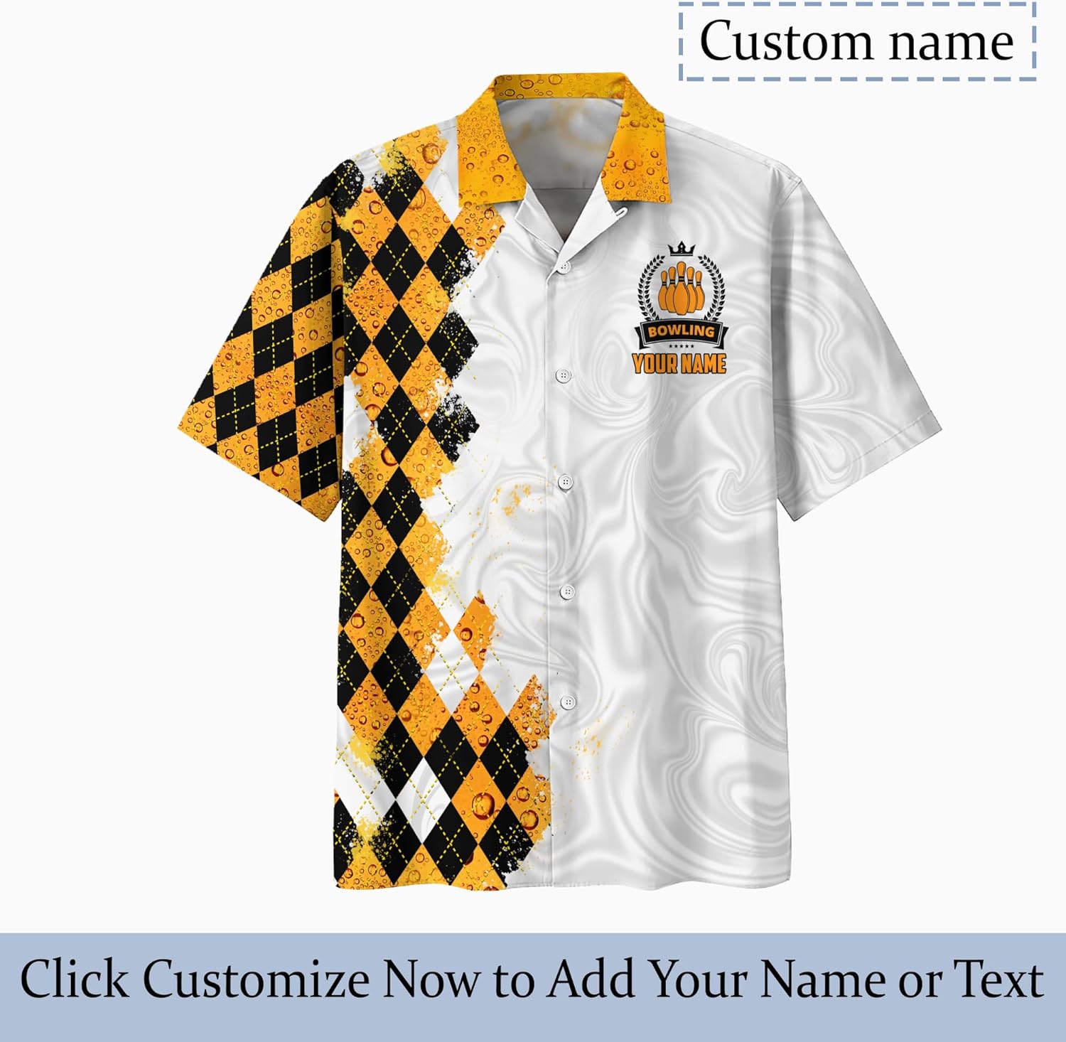 Summer Bowling Hawaii Shirt Personalized Beer Bowling Ball Button-Down Shirt for Bowling Team Printed Bowling Hawaiian Shirt