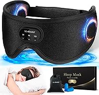 Vista 16 de LC-dolida Máscara de dormir con auriculares Bluetooth, máscara de dormir Bluetooth, auriculares para dormir, máscara de ojos 3D para dormir, máscara