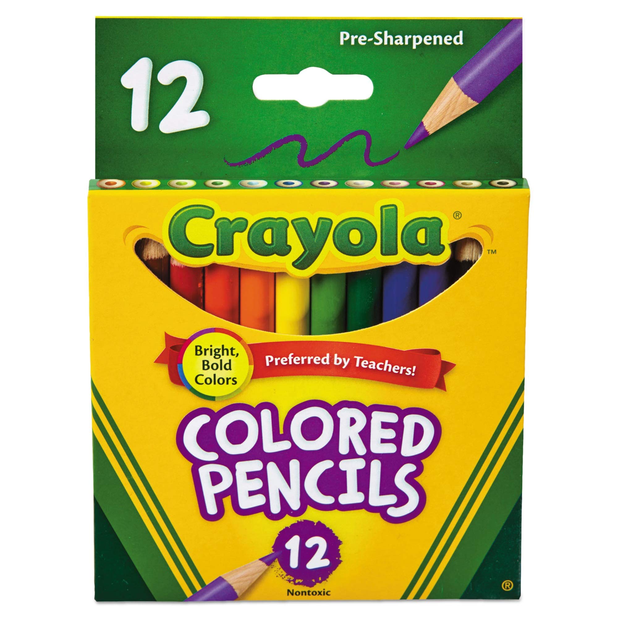 BIN684112 - Crayola Presharpened Short Colored Pencils
