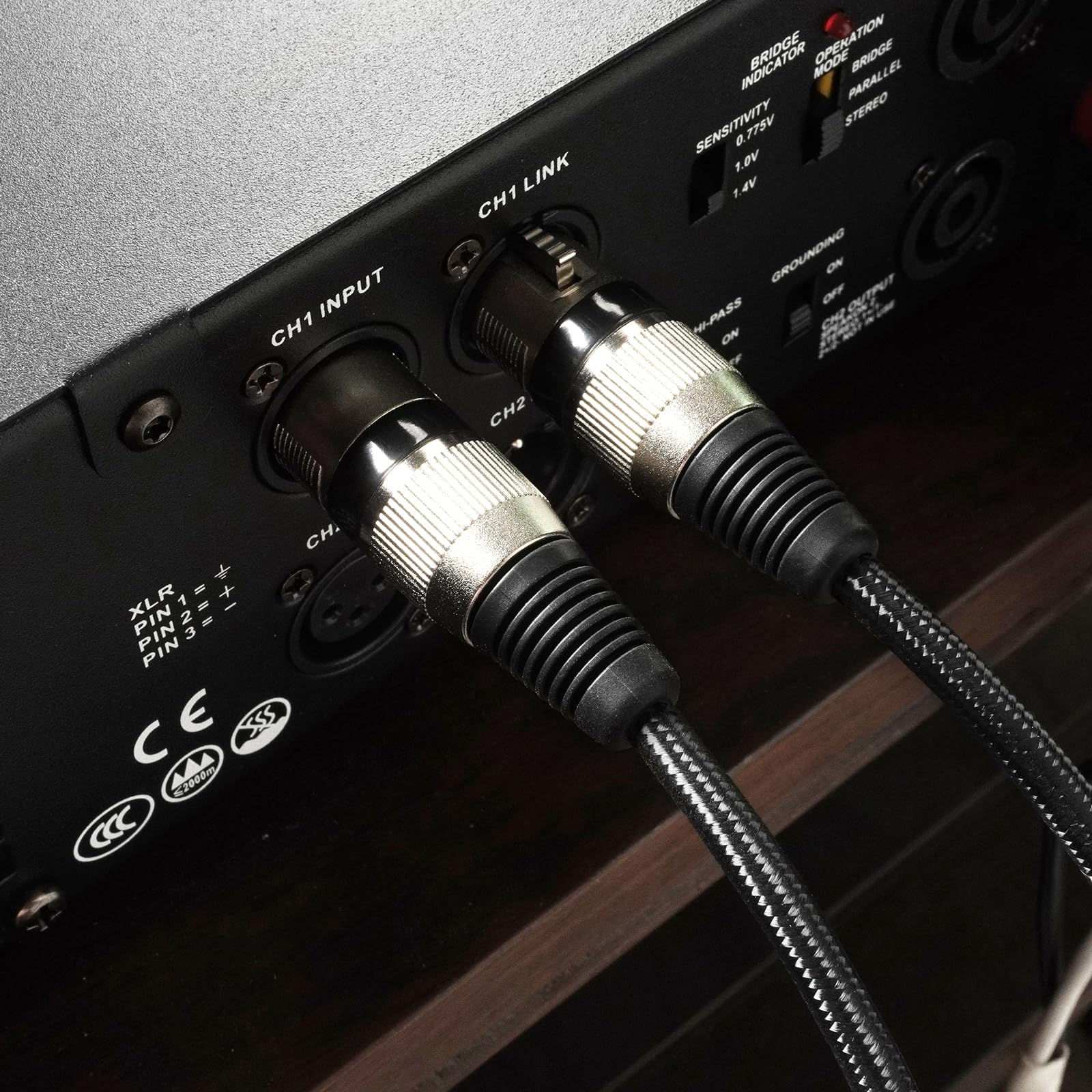 XLR Cable de micrófono trenzado de nailon Premium simétrico XLR, 3 pines DMX Microphone Connection Cable macho a hembra DMX Cable de micrófono con preamplificadores/sistemas de altavoces (1 m, 6