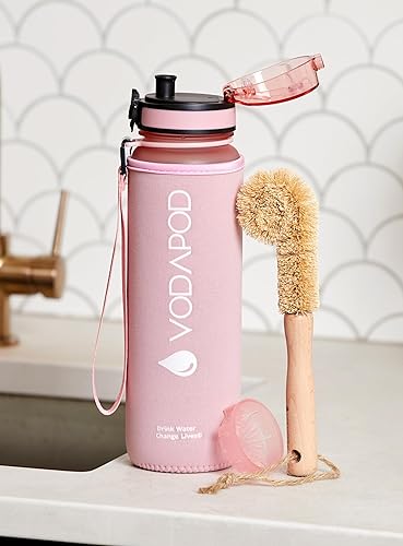 Miniatura 3 de Botella de agua motivacional con marcador de tiempo, botella de entrada de agua diaria de 32 onzas, botella de agua para deportes de gimnasio,