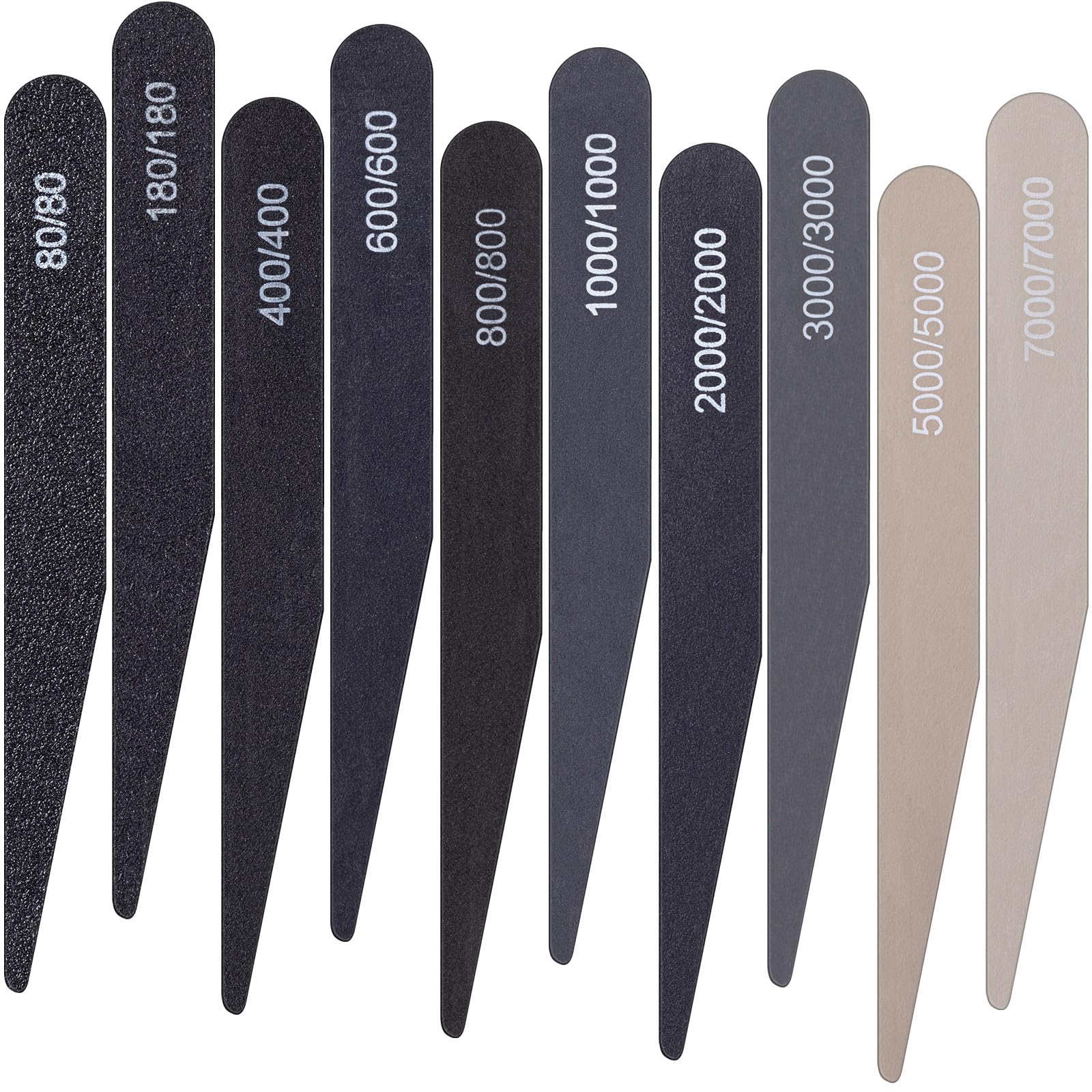 Honoson 10 Pcs Sanding Sticks for Plastic Models, Low Grits, Knife Shape
