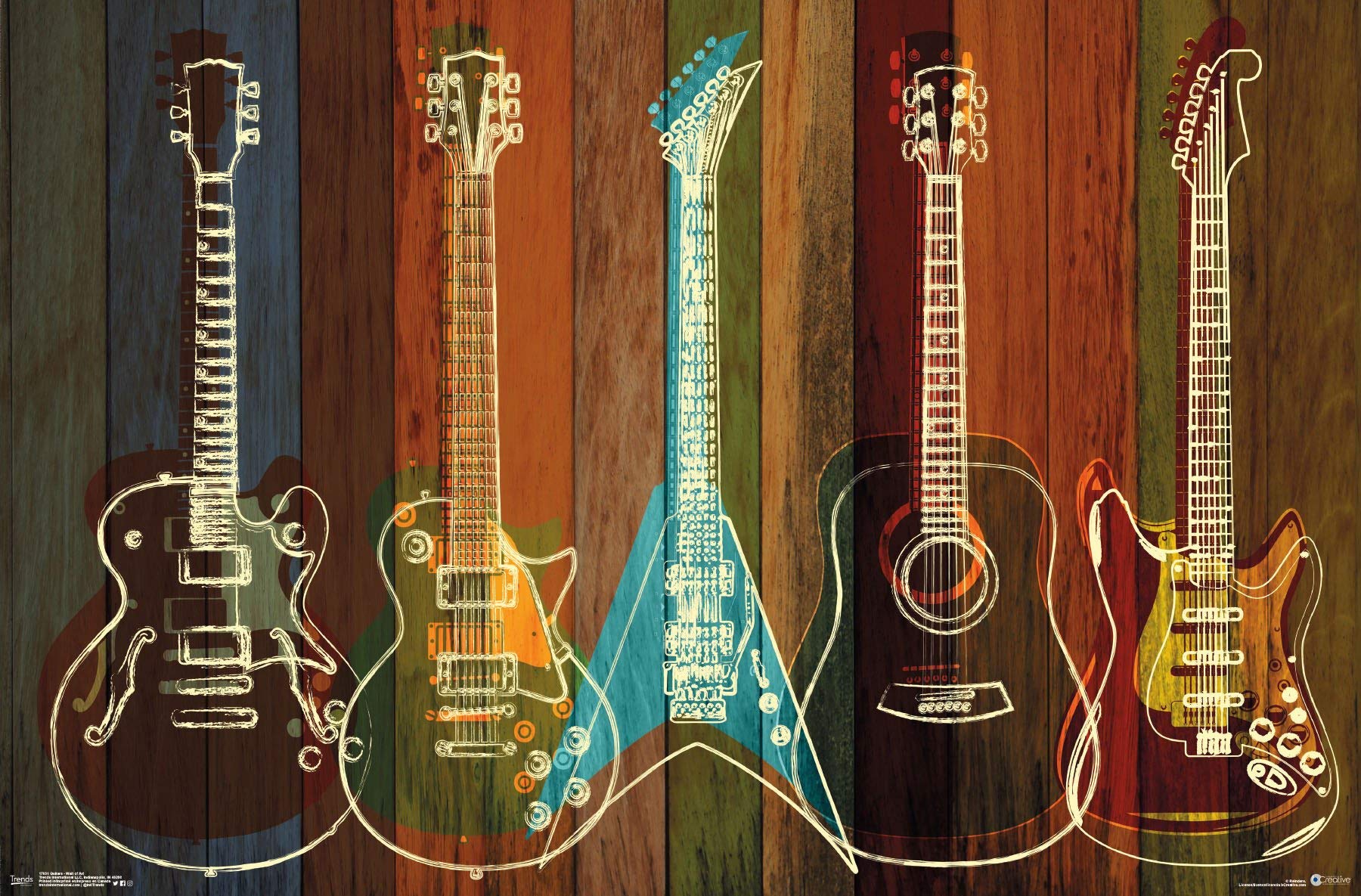 Amazon.com: Trends International Guitars Wall Art Wall Poster