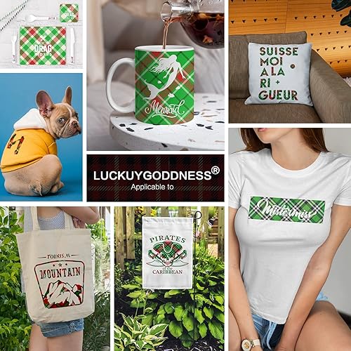 Miniatura 5 de Hojas de transferencia, 10 unidades de 12 x 4.5 pulgadas, papel de sublimación a cuadros de Navidad pre-ed para prensa de tazas, posavasos, bolsa de