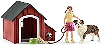 Vista 2 de Schleich Farm World - 5PC Dog Kennel Animal Toys for Kids with Dog Figurine and Dog House - Kids Ages 3+