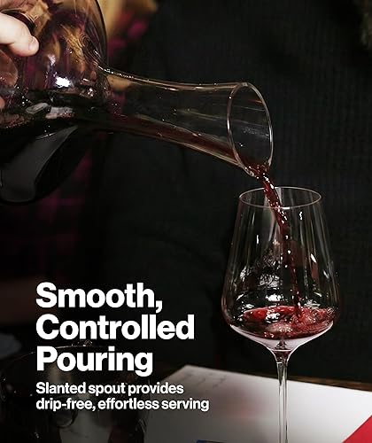 Miniatura 4 de Le Chateau Large Elegant Crystal Wine Decanter with Aerator – 750ml Glass Decanter – Hand-Blown Lead-Free Clear Glass Carafe with Aerator – Hand