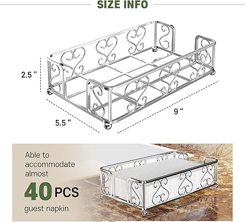 Vista 99 de Bandeja de acrílico para toallas de invitados para baño, soporte vertical para toallas de mano desechables, organizador de servilletas impermeable A