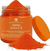 Natural Orange Sindoor | 50 g | Pack of 1 | Pure Bhagwa Roli Kumkum Powder for Hanuman & Pooja