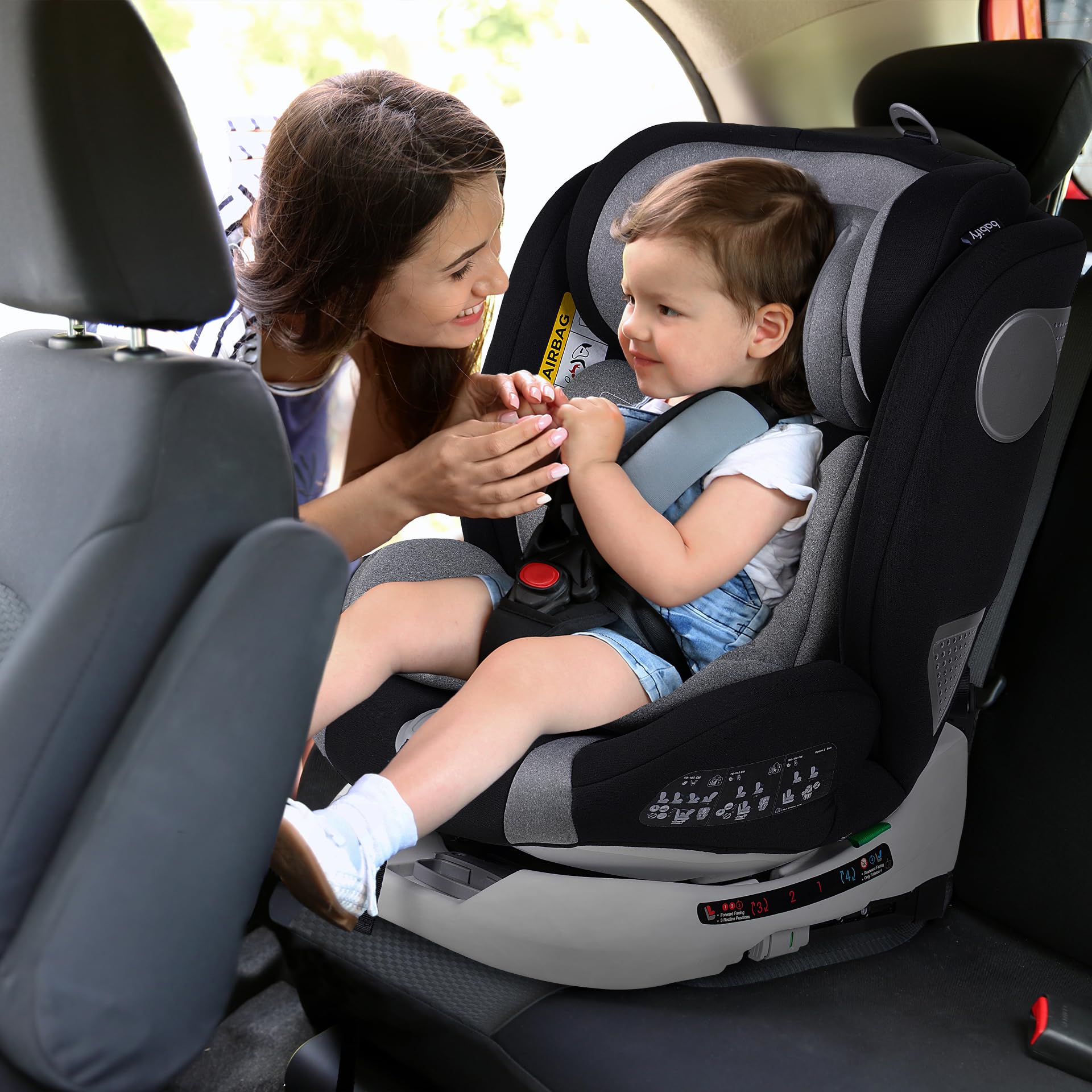 Babify Onboard Siege Auto ECE R129/i-Size, Bebe 0 à 36kg, Siege Auto Isofix Groupe 0 1 2 3, Siège Auto Bébé et Enfants de 0 à 12 Ans, Sièges Auto Pivotant 360, Ergonomique, Rehausseur Voiture Enfant