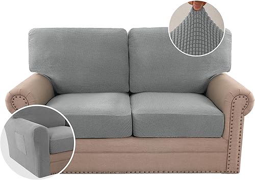 H.VERSAILTEX Fundas de sofá de varias piezas de tendencia 2023, fundas elásticas para sofá para asientos y respaldos (2 fundas de asiento más 2