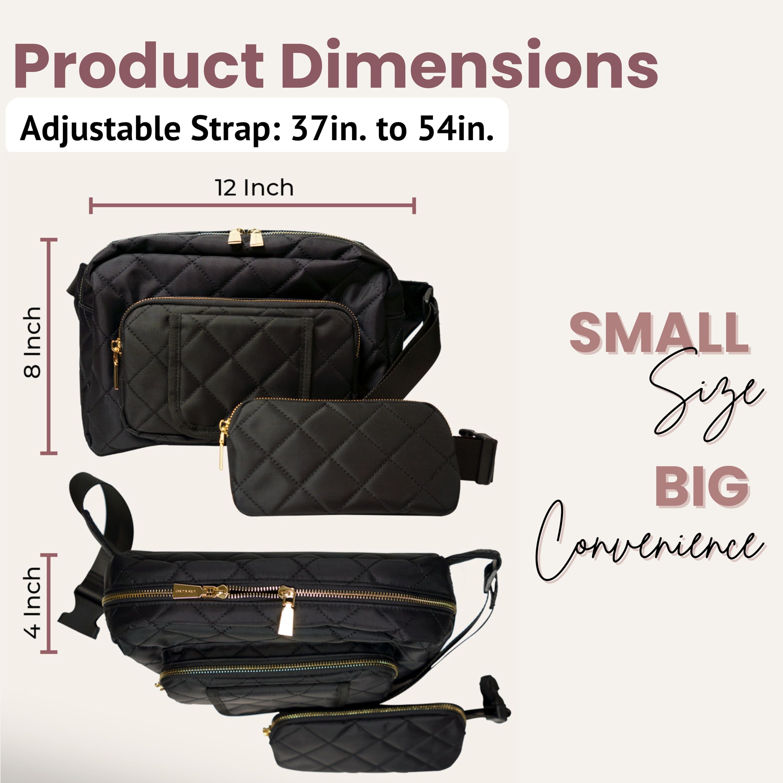 Lion & Light Kleine Mini-Wickeltasche mit tragbarer Wickelunterlage, Bauchtasche