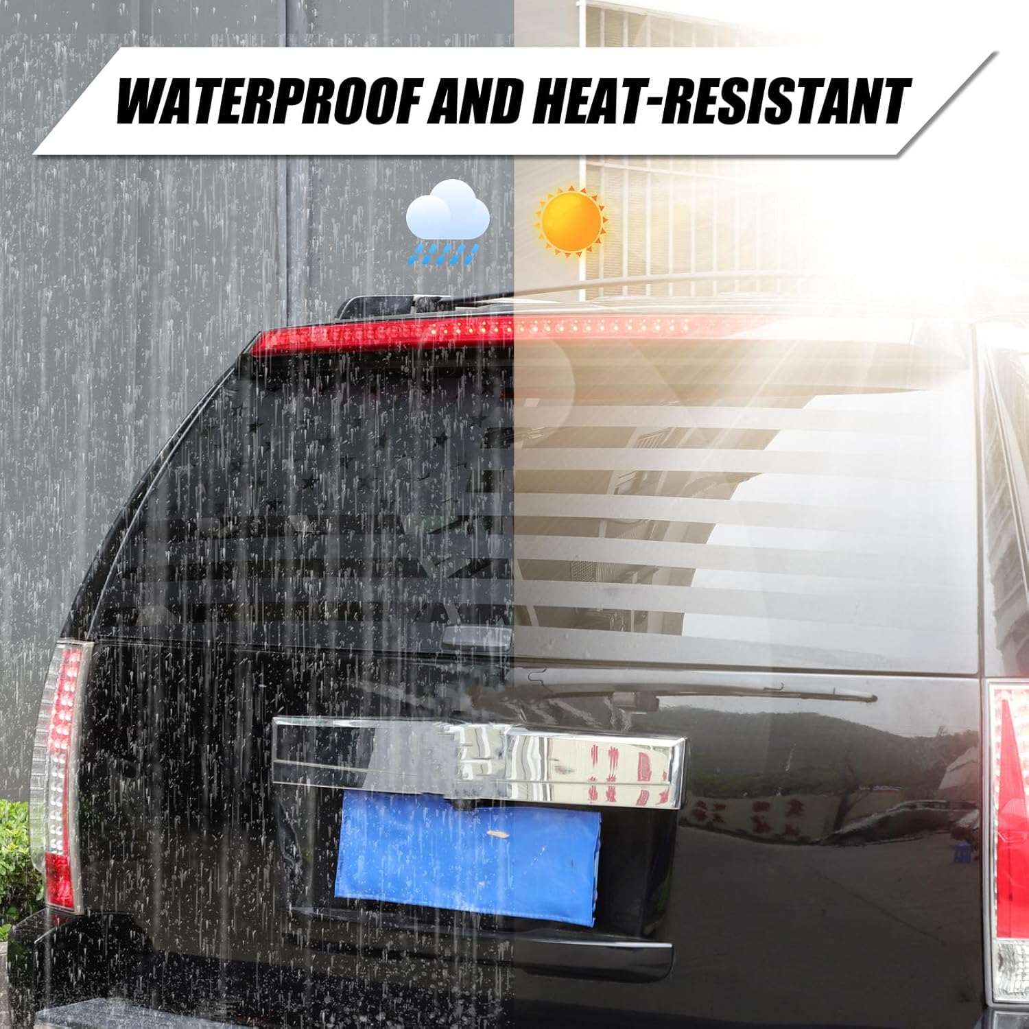 Rear Window American Flag Decal Compatible with Cadillac Escalade 2007-2014,Vinyl Back Window Decal Truck Rear Window Graphics Decor Exterior Accessories